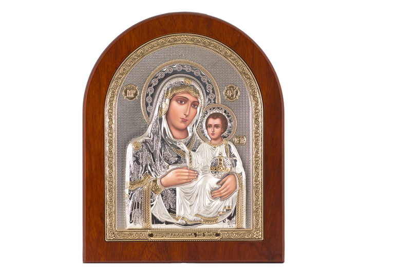 Theotokos the Jerusalemite - Arch, Painted Print, Silver-Plating, Solid Wood, Uncovered, Unencrusted 3.46x104mm
