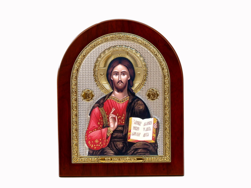 Jesus Christ Blessing - Arch, Painted Print, Solid Wood, Uncovered, Unencrusted 9.76x292mm