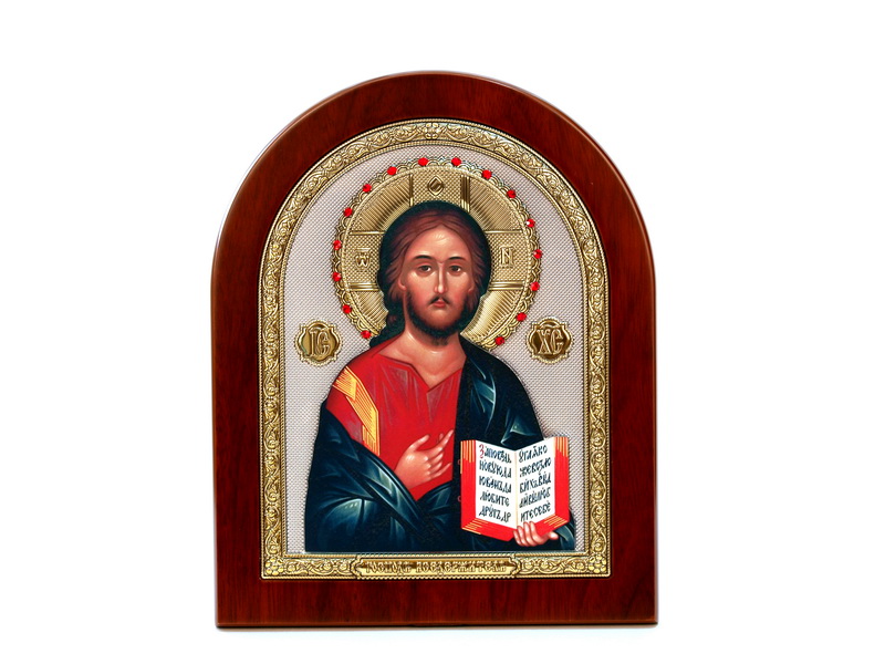 Jesus Christ Almighty - Arch, Painted Print, Solid Wood, Uncovered, Gem-Encrusted 4.53x135mm