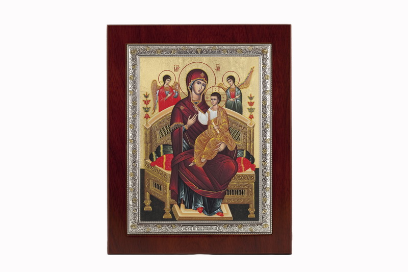 Virgin Mary Seat Of Wisdom - Rectangular, Painted Print, Solid Wood, Uncovered, Unencrusted 2.83x86mm