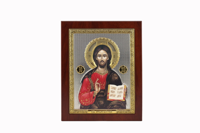 Jesus Christ Blessing - Rectangular, Painted Print, Solid Wood, Uncovered, Unencrusted 5.71x176mm