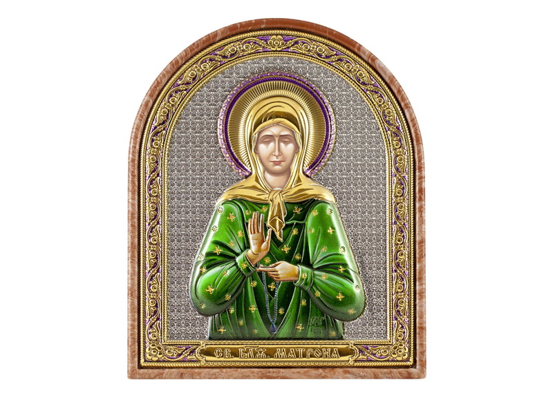 St. Matrona Of Moscow - Arch, Painted Silver-Plating, Textured Plastic, Uncovered, Unencrusted 2.56x80mm