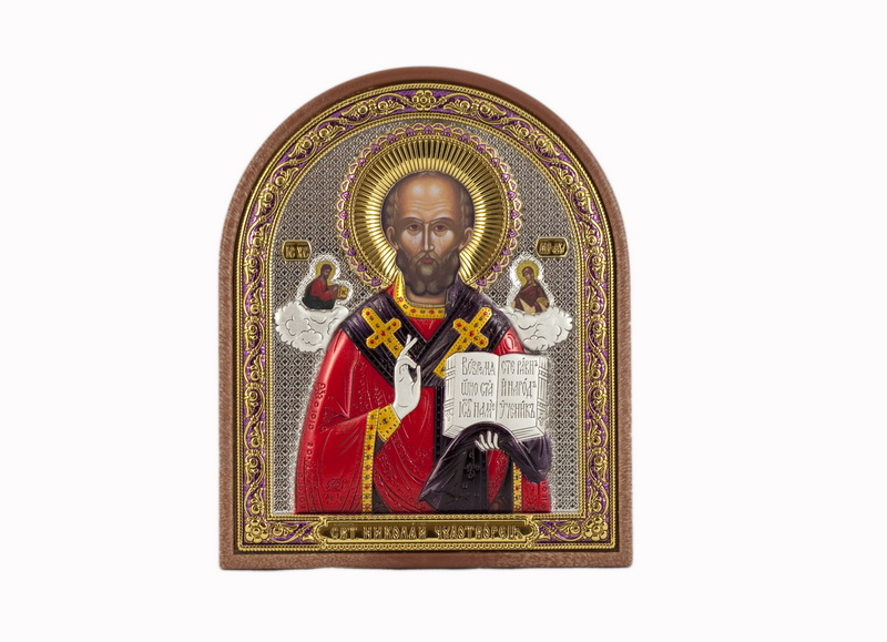 St. Nicholas - Arch, Painted Silver-Plating, Textured Plastic, Uncovered, Unencrusted 2.56x80mm