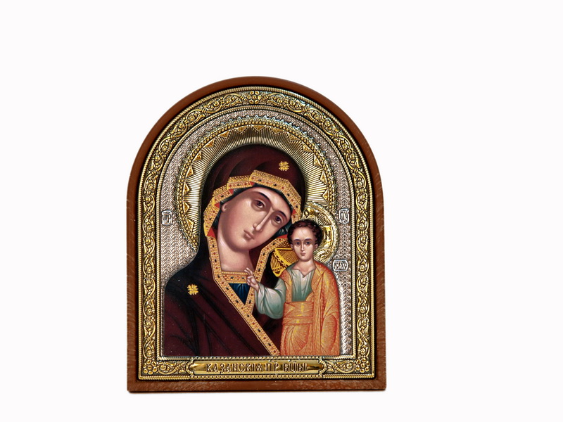Virgin Mary Kazanskaya - Arch, Painted Print, Textured Plastic, Uncovered, Unencrusted 2.56x80mm