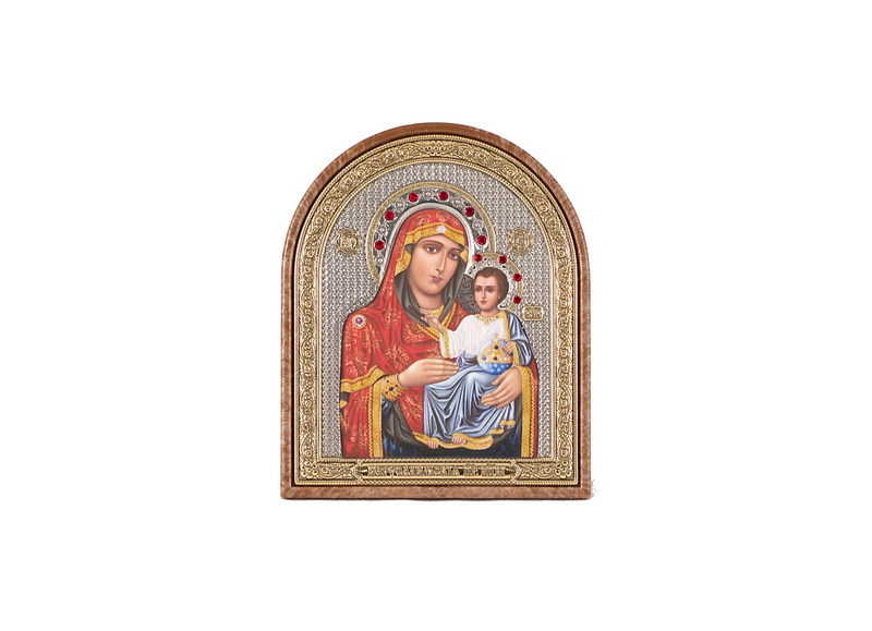 Theotokos the Jerusalemite - Arch, Painted Print, Textured Plastic, Uncovered, Gem-Encrusted 3.54x110mm