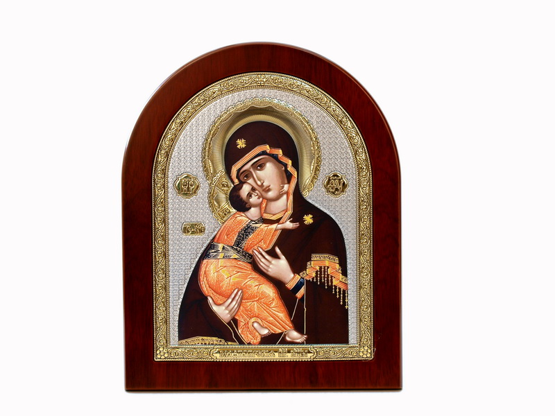 Virgin Mary Vladimirskaya - Arch, Painted Print, Solid Wood, Uncovered, Unencrusted 9.76x292mm