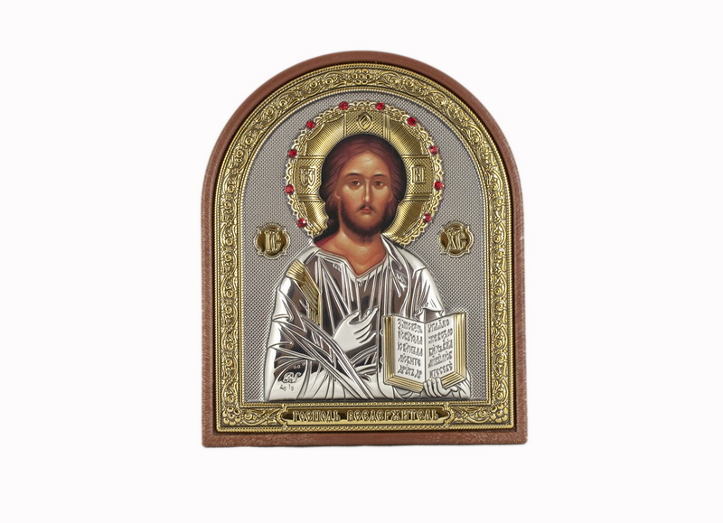 Jesus Christ Almighty - Arch, Painted Print, Silver-Plating, Textured Plastic, Uncovered, Gem-Encrusted 2.56x80mm