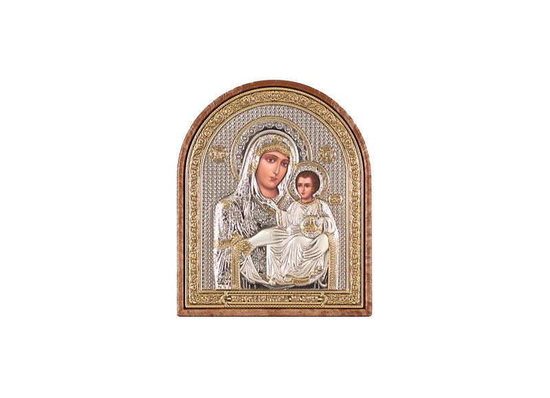 Theotokos the Jerusalemite - Arch, Painted Print, Silver-Plating, Textured Plastic, Uncovered, Unencrusted 1.85x63mm