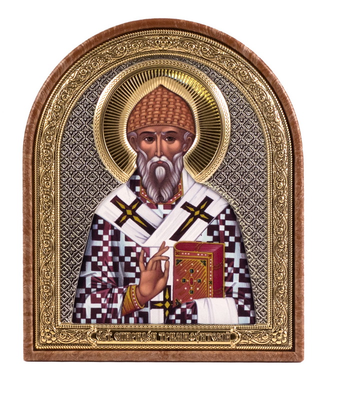 St. Spyridon of Tremithus - Arch, Painted Print, Textured Plastic, Uncovered, Unencrusted 3.54x110mm