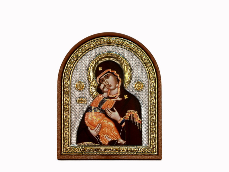 Virgin Mary Vladimirskaya - Arch, Painted Print, Textured Plastic, Uncovered, Unencrusted 4.57x147mm