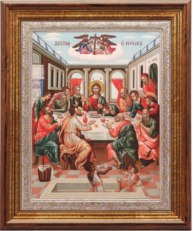 The Lord's Supper - Rectangular, Painted Print, Solid Wood, Under Glass, Unencrusted 11.54x240mm
