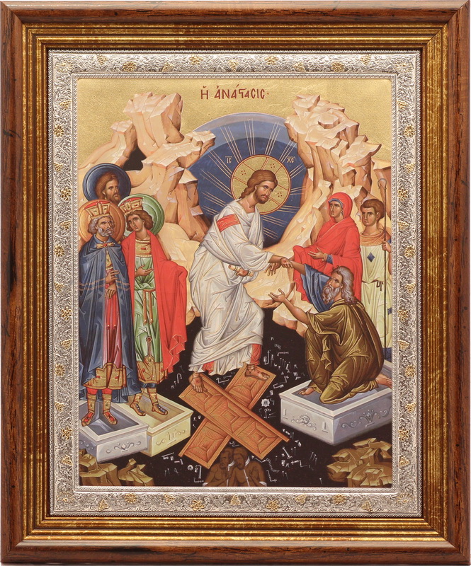 The Resurrection of Our Lord - Rectangular, Painted Print, Solid Wood, Under Glass, Unencrusted 11.54x240mm