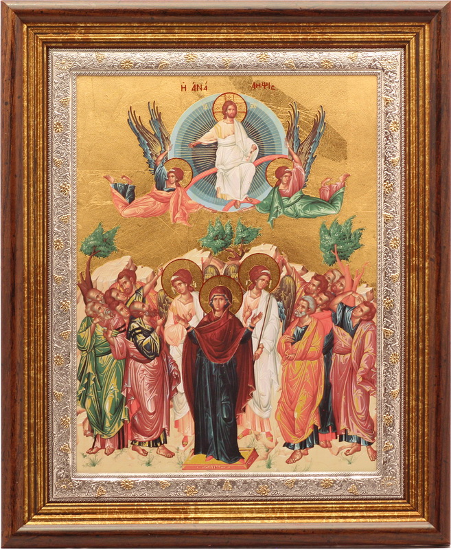 The Ascension of Our Lord - Rectangular, Painted Print, Solid Wood, Under Glass, Unencrusted 11.54x240mm